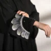 floral black hand painted abaya with artistic design