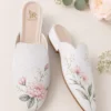 Luxury hand painted loafers with elegant floral leather artwork