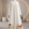 Luxury floral hem abaya with elegant handcrafted floral details