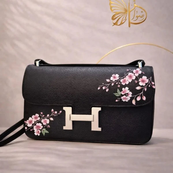 Luxury floral evening bag with elegant handcrafted leather design