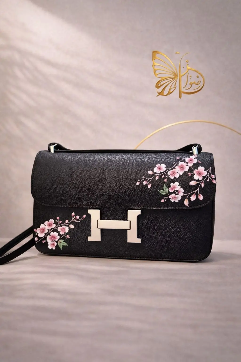 Luxury floral evening bag with elegant handcrafted leather design