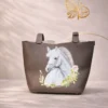 Luxury unicorn tote bag with elegant fantasy-inspired artwork