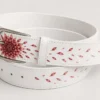 Luxury hand painted leather belt with floral artwork