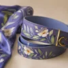 hand painted leather belt with floral design