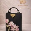 Luxury lotus handbag with elegant handcrafted floral details