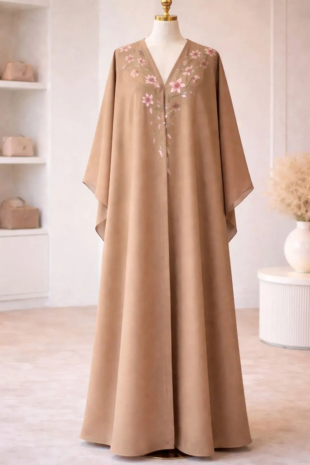 Luxury kaftan abaya with elegant handcrafted details