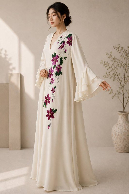 Velvet Bloom Abaya - Image 3