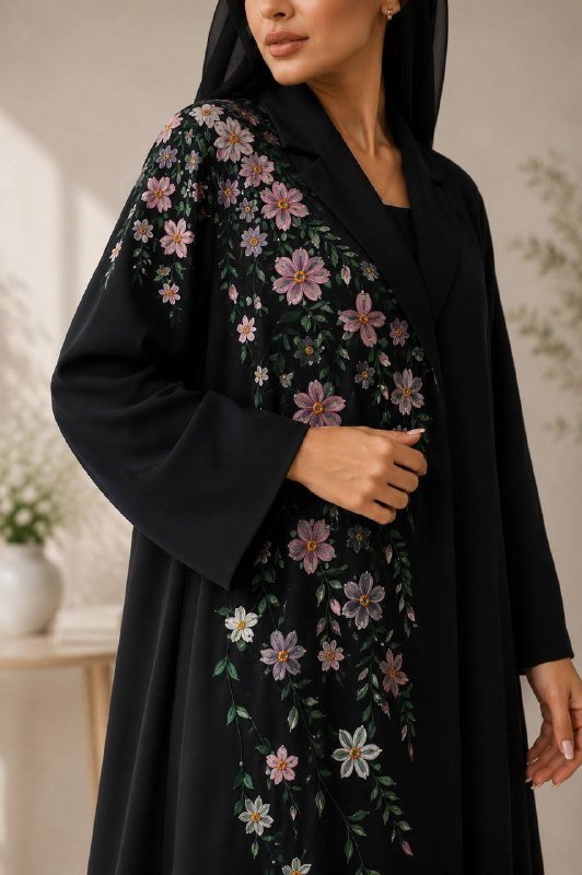 Midnight Blossom Abaya