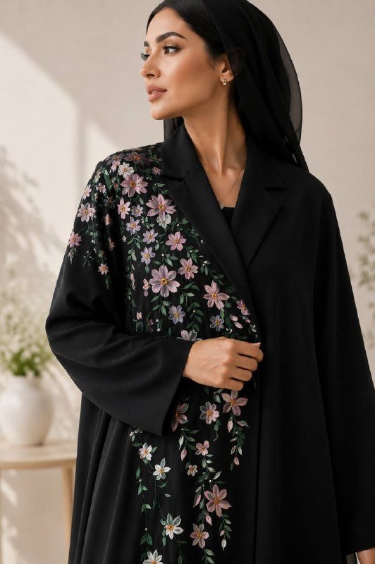 Midnight Blossom Abaya - Image 2