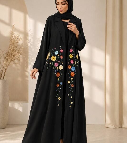 Midnight Blossom Abaya