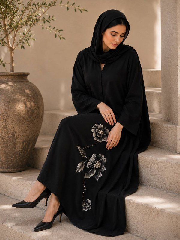 Midnight Bloom Abaya - Image 2