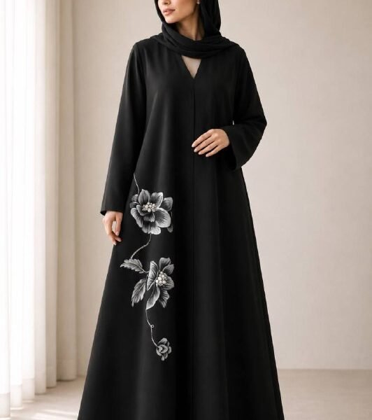 Midnight Bloom Abaya