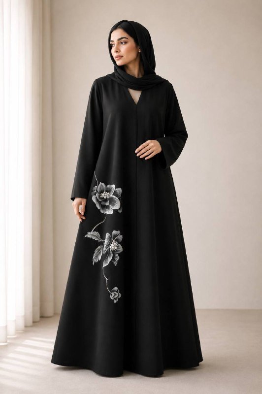 Midnight Bloom Abaya