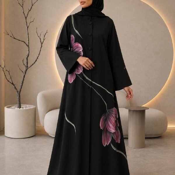 Midnight Bloom Abaya