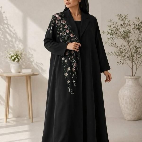 Midnight Blossom Abaya