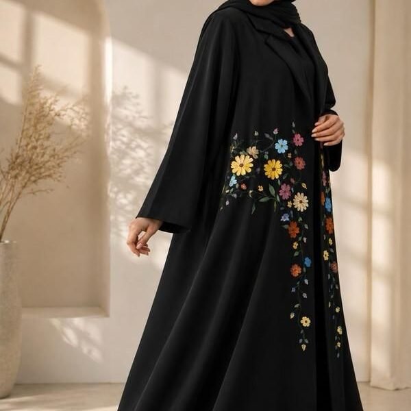 Midnight Blossom Abaya