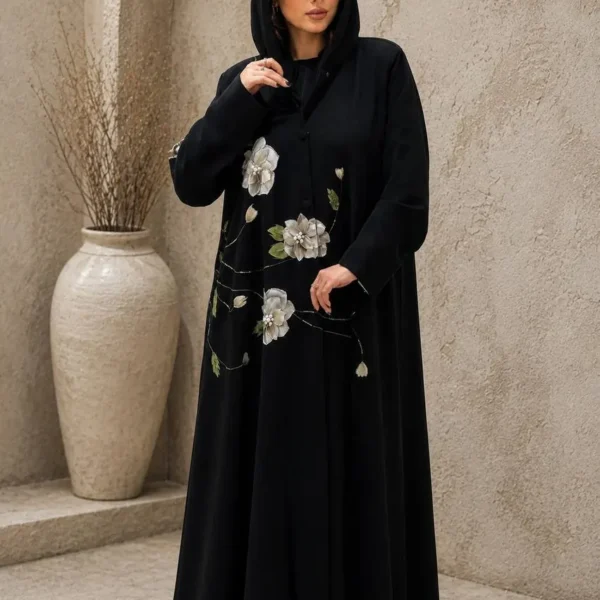 Midnight Bloom Abaya