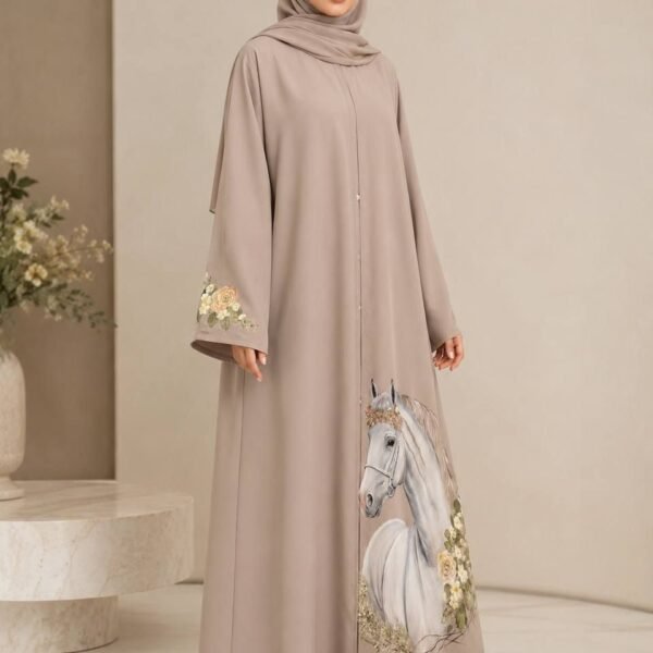 Silver Equestrian Abaya