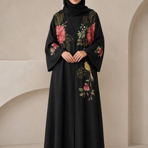 A statement black abaya