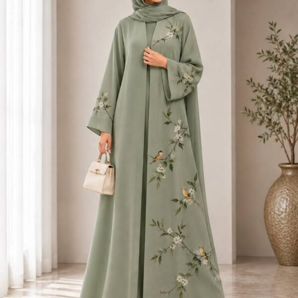 Sage Bird Garden Abaya