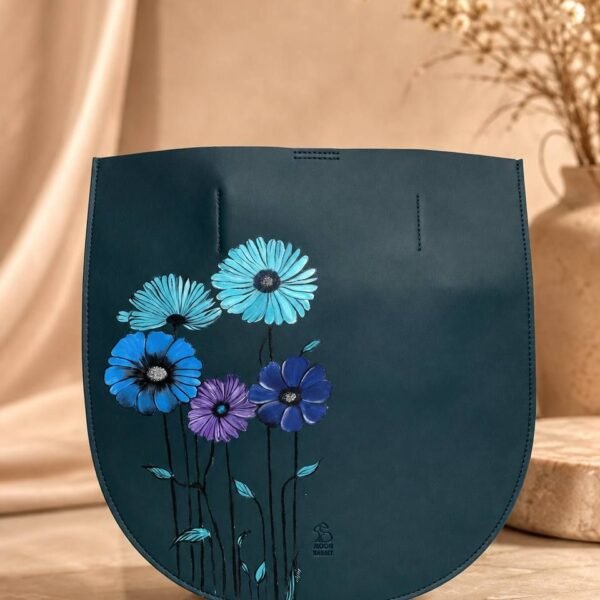 Blue Bloom Hand-Painted Bag